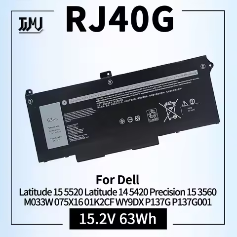 63Wh RJ40G Laptop Battery for Dell Latitude 15 5520 Latitude 14 5420 Precision 15 3560 Series M033W 