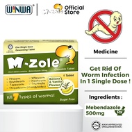 READYSTOCK M-ZOLE DEWORMING TABLET CHEWABLE 1 TABLET