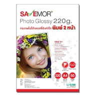 กระดาษโฟโต้ มันเงา 220Dg ขนาด A4/50แผ่น กันน้ำ 2หน้า I.