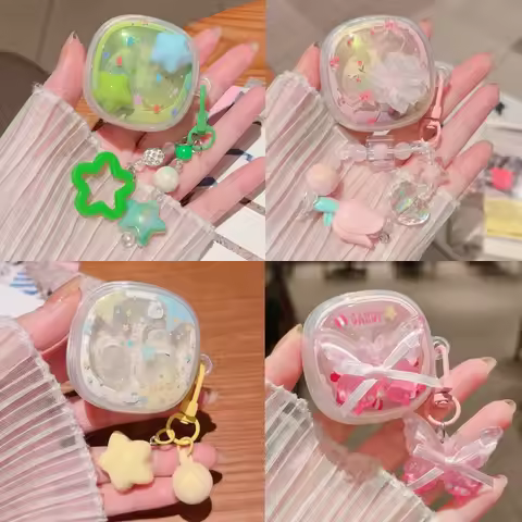 For Baseus WM02 / WM02 Plus Case Cartoon Flowers Transparent Soft Shell Cover Earphone Accessories P