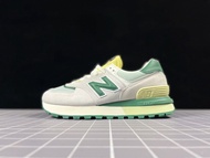 New Balance 574สีเทาสีเขียววินเทจสไตล์พ่อคู่ดูดซับแรงกระแทกรองเท้าวิ่งกีฬาลำลอง SIZE:36-45 (พร้อมกล่องรองเท้า)