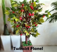 TERMURAH Pohon Buah Apel Plastik Artificial Tinggi 120 cm / Pohon Hias Plastik / Pohon Imlek Plastik