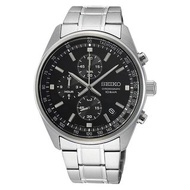 Seiko Chronograph Black Dial Stainless Steel Strap [SSB377P1]