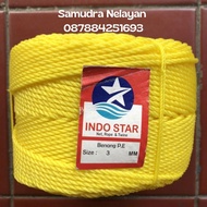 Tali Tambang kecil 3mm / Tambang PE 3mm INDOSTAR ±100 METER ( 1 ROLL)