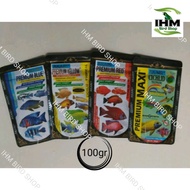 Akari Premium Blue Yellow Red Cichlid Tropical & Premium Maxi Pellets 100gr 1mm Floating Type