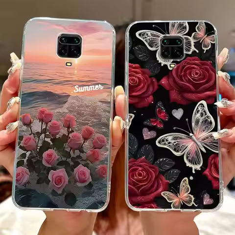 For Xiaomi Redmi Note 9 Pro 9S Note9 Elegant Floral Butterfly Phone Case For Redmi Note 9 9Pro Note9