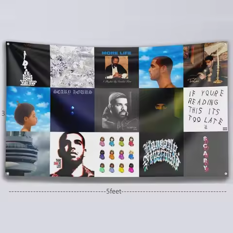 Drake OVO album cover / music collage tapestry / wall decoration banner / music tapestry canvas pain