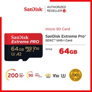 SanDisk Extreme Pro microSD 64GB ความเร็ว อ่าน 200MB/s เขียน 90MB/s (SDSQXCU-064G-GN6MA) เมมโมรี่ การ์ด แซนดิส ใส่ Gopro6,7,8,9,10 &amp; MAX
