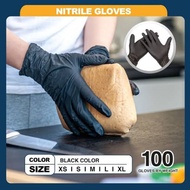 HITAM Total!!!! Nitrile GLOVES Black NITRILE GLOVES 100PCS/50 Pairs super Strong Not Easy To Tear For Versatile Industry