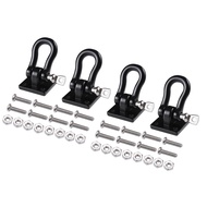 4Pcs Metal Trailer Towing Buckle Tow Hooks Shackles Accessory Part Kit for 1/10 RC Crawler Car TRX4 