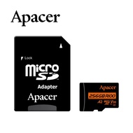 記憶卡Apacer microSDXC 256GB UHS-I U3 A2 V30 100MB/s (附轉卡)