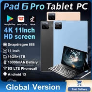 Tablets Global Version Tablet Android 13 Pad 6 Pro 16GB+512GB Snapdragon 888 Tablets PC 5G Dual SIM Card or WIFI HD 4K Mi Tab