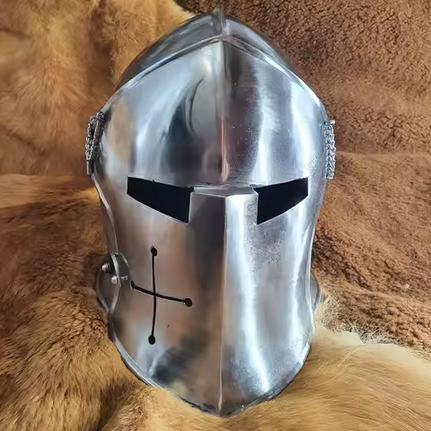 15th Century Medieval Barbute Helmet Knight Helm Fully Wearable Helmet for Him Gift Item