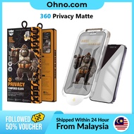 KING KONG 360 Privacy Matte Tempered Glass Screen Protector with Easy Installation for iPhone 16 15 