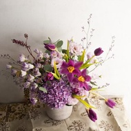 【鮮花花禮】紫色鬱金香桌花 | 開幕送禮 | 居家佈置