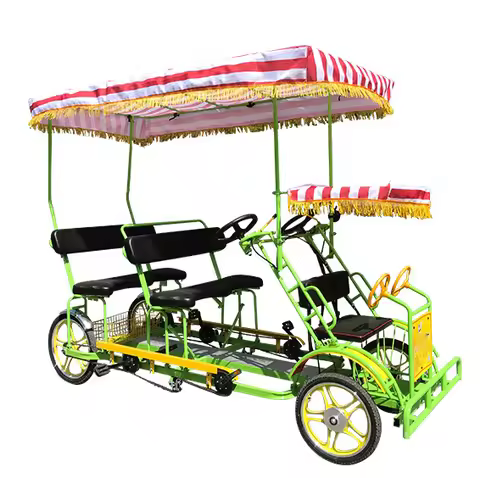 Entertainment 4 Steel Frame Sightseeing tandem Bicycle Tourist and Recreational Vehicles Adult tande