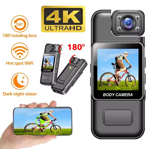 Ultra HD 4K Wifi Camera Digital Video Mini Portable Handheld Law Enforcement Recorder 180° Rotatable
