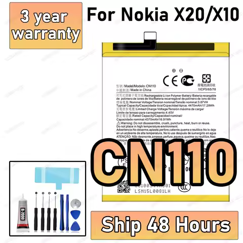 100% New High Quanlity CN110 Battery For Nokia X20/X10 phone Replacement Batteries Batteria+ Free To
