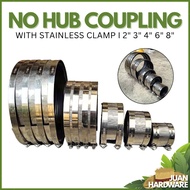 No Hub Rubber Coupling 2" 3" 4" 6" 8" Flexible Stainless Steel Plumbing Pipe Solutions Juan Hardware