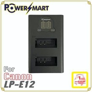 POWERSMART - 代用Canon LP-E12 兩位電池代用充電器, USB輸入