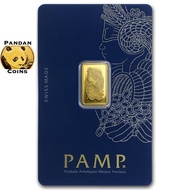 Pamp Suisse 9999 Gold Bar 2.5g Lady Fortuna, 2.5 gram