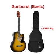 AK Guitar - 38 Inch Acoustic Guitar AK-011C (FREE BAG & TRUSS ROD) + Accessories Set | Gitar Akustik