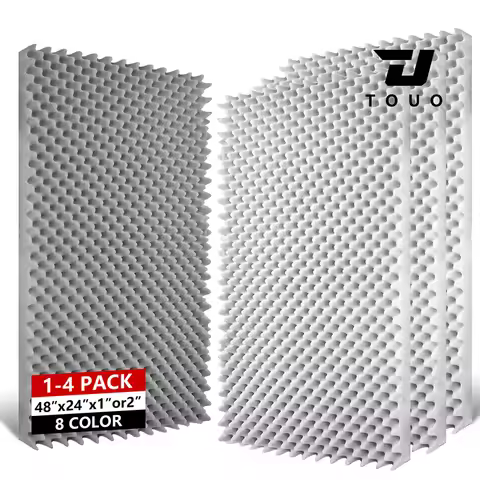 TOUO Wall Soundproof Panels Egg Cotton Acoustic Sponge 47.2"x23.6" 1-4Pack Noise Dampening for Bedro