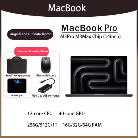 2023 MacBook Pro M3Pro M3Max 14Inch 12-core CPU 40-core GPU 256G/512G/1T/2T 16G/32G/64G RAM.