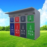 HY-6/Pedal Garbage Utility Box Recycling Box Community Garbage 4 Utility Box Box Cabinet Large Dustbin Recycle Bin Outdo