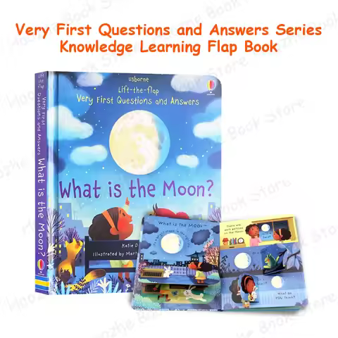 What is the Moon Usborne Lift the flap Activity English Book Montessori Knowledge Learning for Kinde