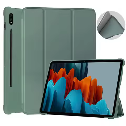 Silicon Leather Cover For Samsung Galaxy Tab S9 Plus S8 Plus S7 FE 12.4 S6 Lite P620 A7 Lite T220 A8