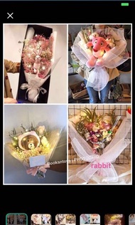 (全場最平｜預訂）玻尿酸鴨 兔仔 line 熊大 Brown 聖誕老人 綠色聖誕老人 雪人粉豹 火烈鳥 聖誕禮物 生日禮物 感恩節禮物 新年禮物 女朋友禮物 男朋友禮物 生日花束 畢業花束 畢業公仔 