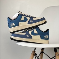 The North Face x Gucci x Air Force 1 Low basketball shoes, casual shoes for men and women, blue