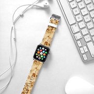 Apple Watch Series 1 , Series 2, Series 3 - Apple Watch 真皮手錶帶，適用於Apple Watch 及 Apple Watch Sport - Freshion 香港原創設計師品牌 - 懷舊棕色碎花花紋 cr10