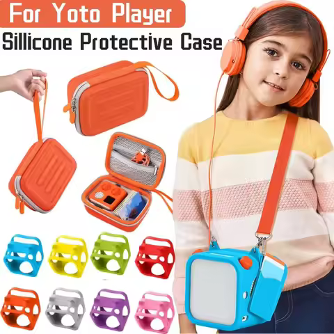 For Yoto Player Silicone Cover Protective Sleeve Case Shockproof Portable Storage Bag With Lanyard f