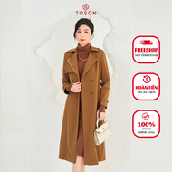 [FREESHIP 0Đ] Áo măng tô nâu cổ K tà bong thắt đai eo 92999N63 Toson