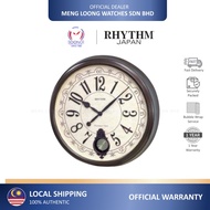 RHYTHM Japan CMJ504 Music Plastic Case Quartz Wall Clock Jam Dinding100% Original