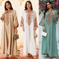 Ramadan Muslim Women's Embroidered Loose abaya Dresses For Women Gala Morocco Dubai Elegant Casual K