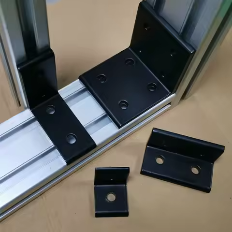 1PC 2020 2040 Black Brackets Corner Fitting Angle Aluminum 3030 3060 4040 4080 Aluminum L Connector