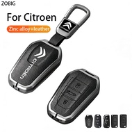ZOBIG Zinc Alloy Key Fob Cover for 2015-2026 Citroën Citroen C1 C2 C3 C4 C6 Cactus C8