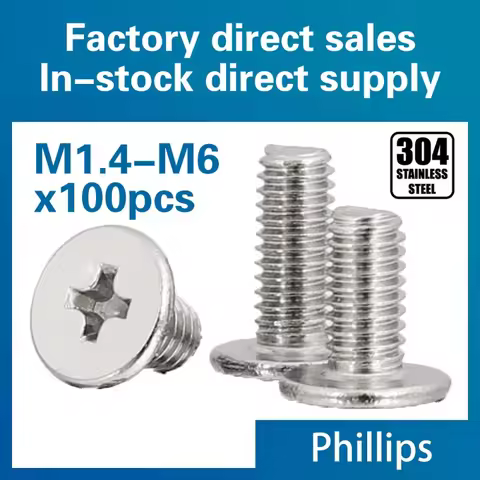 100pcs/lot Cross-type CM ultra-thin ultra-low flat wafer head bolts screws 304 stainless steel bolts