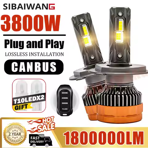 Tricolor Remote Control H4 H1 H7 LED Headlights H11 led HB3 9005 HB4 9006 9012 6500K 4300K 3000K For