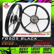 RIM MOTOSIKAL MUTAKIN SPORT RIMS W/BEARINGS CNC FG505 1.40X17 (DRUM,F) 1.40X17(DRUM,R) FOR KRISS-1, 