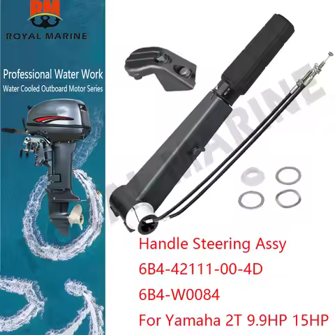 Boat Engine Handle Steering Assy 6B4-42111-00-4D 6B4-W0084 With Cable For Yamaha Outboard Motor 2T 9