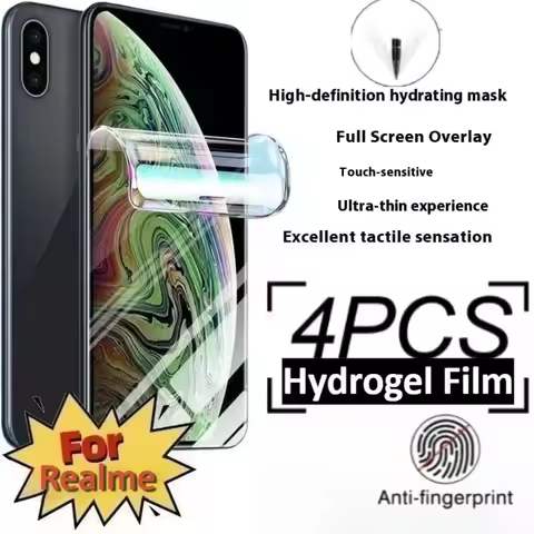4Pcs Hydrogel Film for Realme 14 13 12 11 Pro Max Screen Protector for Realme 15T 14 Pro Screen Prot