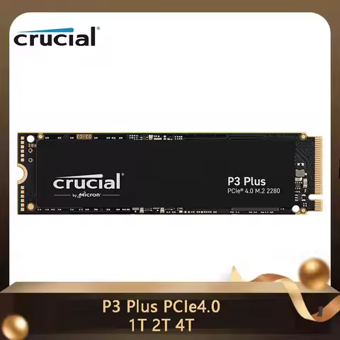 New Crucial P3plus 1TB 2TB 4TB SSD M.2 Interface NVMe Pcle4.0 * 4 Read Speed 5000MB/S Desktop Hard D