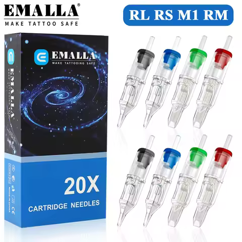 20pcs Cartridge Tattoo Needles RL RS M1 RM Disposable Sterilized Safety Cartridge Needles for Rotary