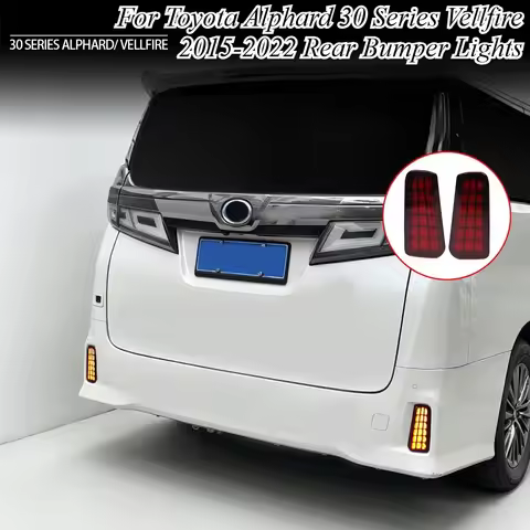 For Toyota Alphard 30 Series Vellfire 2015-2022 Rear Bumper Lights LED Brake Stop Lamps Upgrade Deco