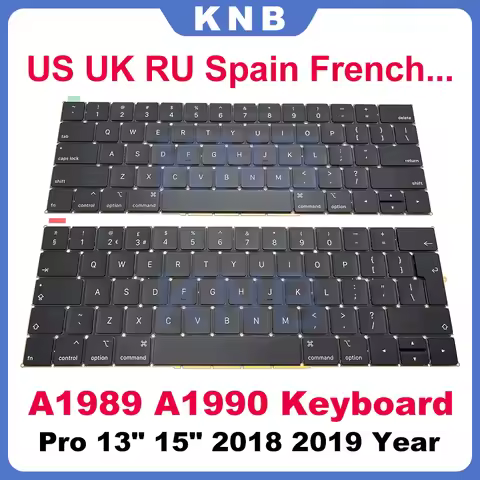 Original A1990 Keyboard For Macbook Pro 13" 15" A1989 A1990 US UK RU Arabia French German Replacemen