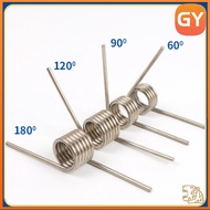 sus304 d0.6mm OD4/4.5/5/5.5/6/7/8mm V-shaped spiral torsion spring angle 60/90/120/180 degrees[GYYY]
